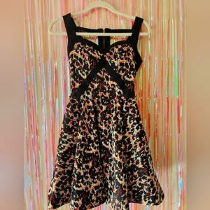 XOXO Nonwrinkle Cheetah Print Dress Cut-Out Back